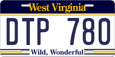 WV license plate DTP780