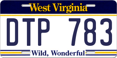 WV license plate DTP783