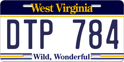 WV license plate DTP784