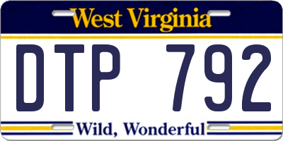 WV license plate DTP792
