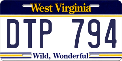 WV license plate DTP794
