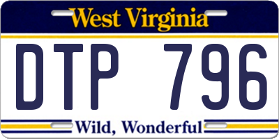 WV license plate DTP796