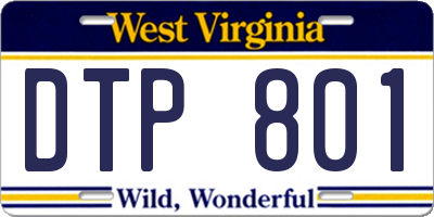 WV license plate DTP801