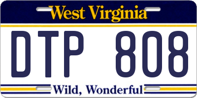 WV license plate DTP808