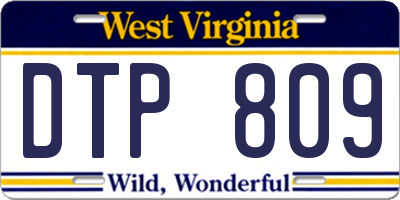 WV license plate DTP809