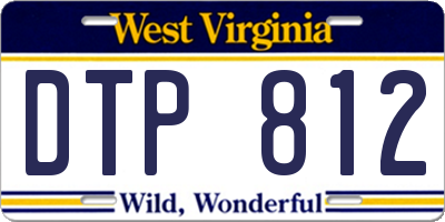 WV license plate DTP812