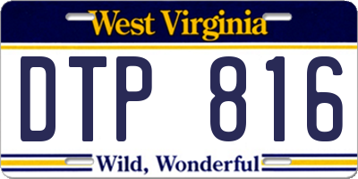 WV license plate DTP816