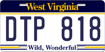 WV license plate DTP818