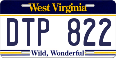 WV license plate DTP822