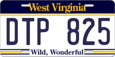 WV license plate DTP825