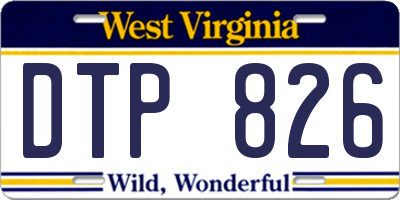 WV license plate DTP826