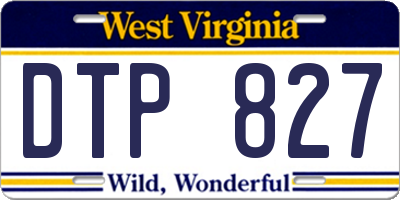 WV license plate DTP827