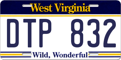 WV license plate DTP832