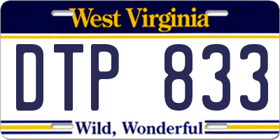 WV license plate DTP833