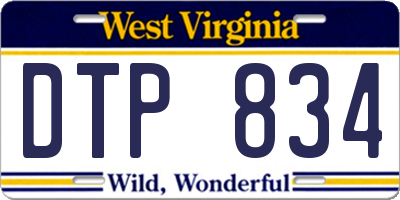 WV license plate DTP834