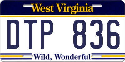 WV license plate DTP836