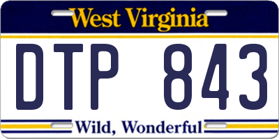WV license plate DTP843