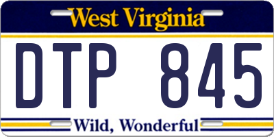 WV license plate DTP845