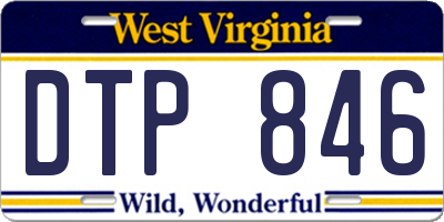 WV license plate DTP846
