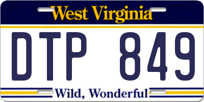 WV license plate DTP849