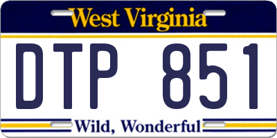 WV license plate DTP851