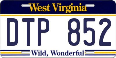 WV license plate DTP852