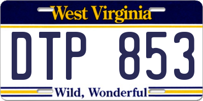 WV license plate DTP853