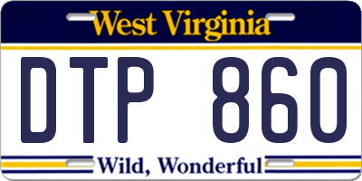 WV license plate DTP860