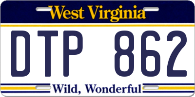WV license plate DTP862