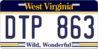 WV license plate DTP863
