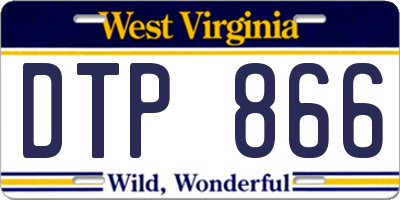 WV license plate DTP866