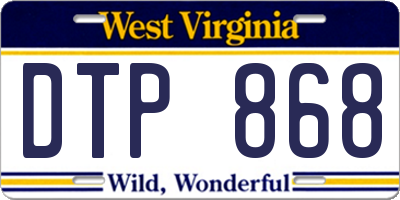 WV license plate DTP868