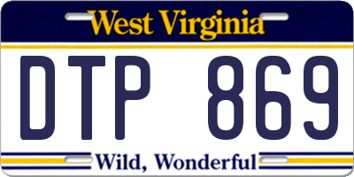 WV license plate DTP869