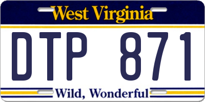 WV license plate DTP871