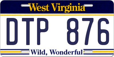 WV license plate DTP876