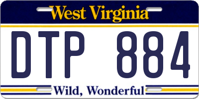 WV license plate DTP884