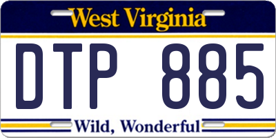 WV license plate DTP885