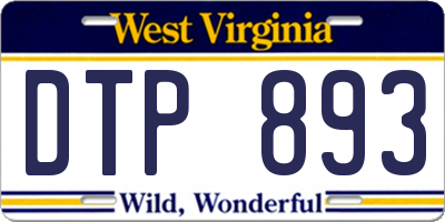WV license plate DTP893