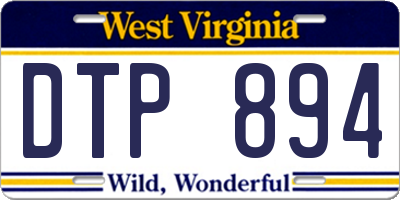 WV license plate DTP894