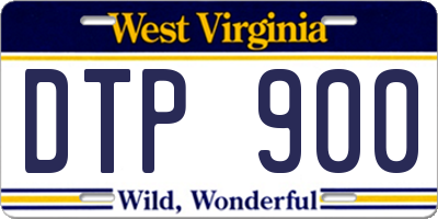 WV license plate DTP900