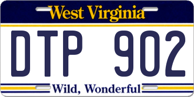 WV license plate DTP902