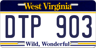 WV license plate DTP903