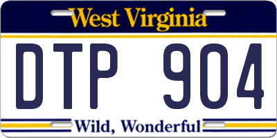 WV license plate DTP904