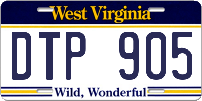 WV license plate DTP905
