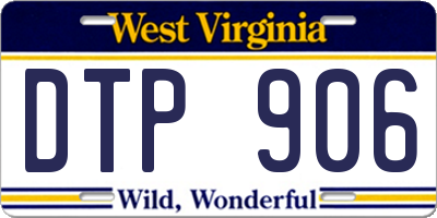 WV license plate DTP906