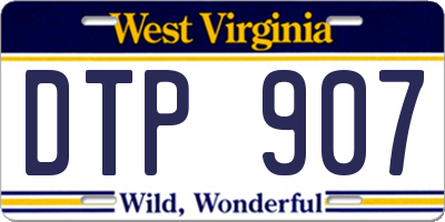 WV license plate DTP907