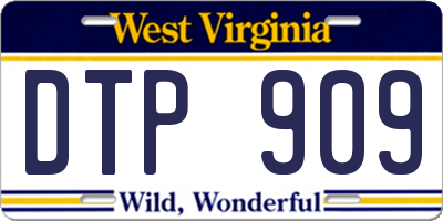 WV license plate DTP909