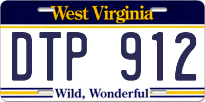 WV license plate DTP912