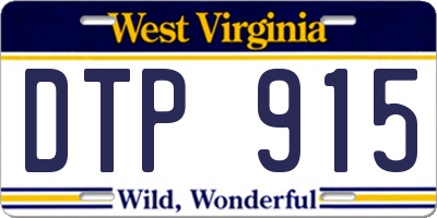 WV license plate DTP915