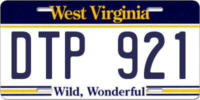 WV license plate DTP921